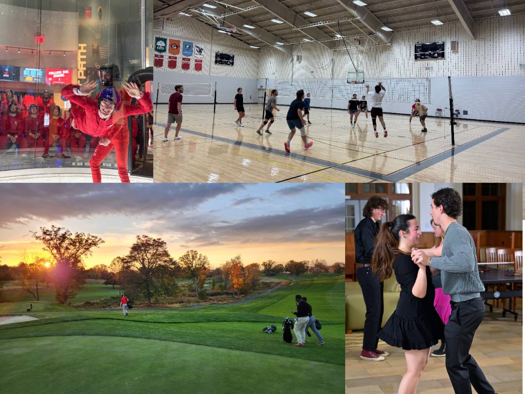 Bryn Athyn College students form letters B, A, and C with thier bodies