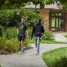 Students walking from Childs Hall to the academic buildings