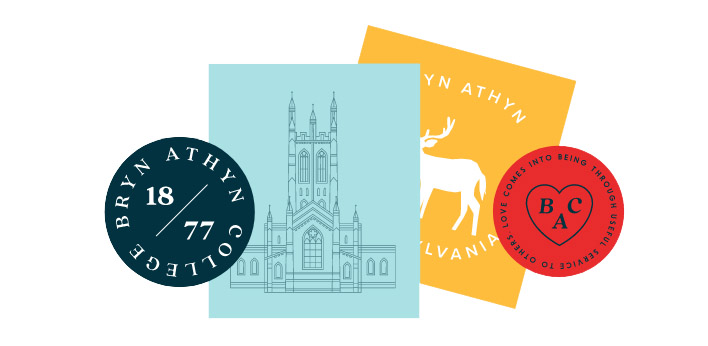 Bryn Athyn College themed stickers