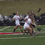 Lacrosse action shot at Bryn Athyn College