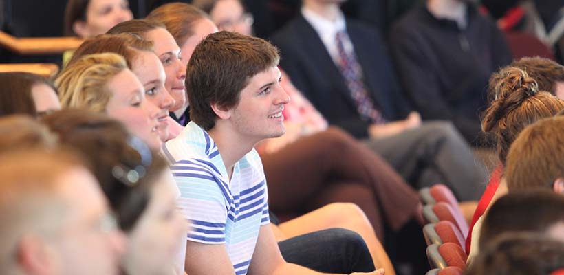 Bryn Athyn College students in class 