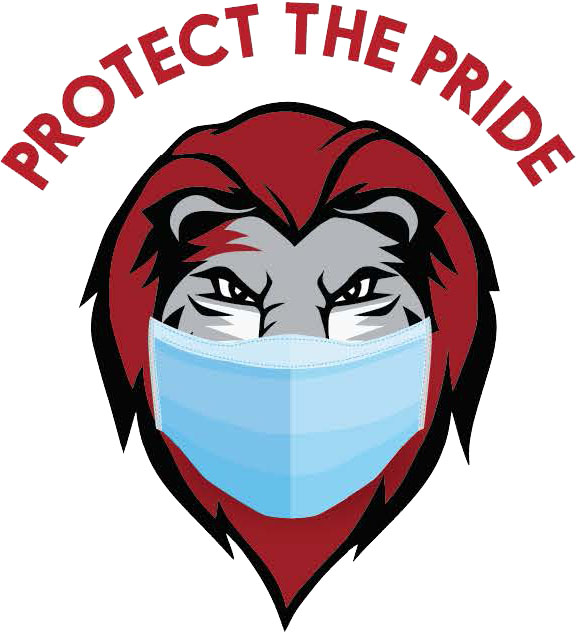 Protect the Pride logo with Leo the lion wearing a mask