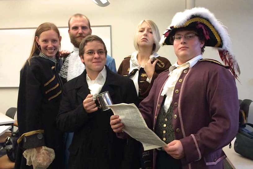 Bryn Athyn College students dressed up in history outfits